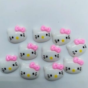 10 Large Pink Hello Kitty Nail Charm